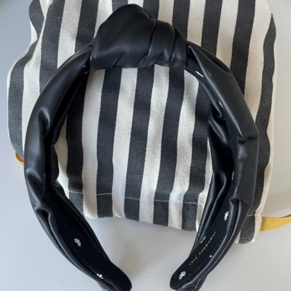 Lele Sadoughi Black Faux Leather Headband